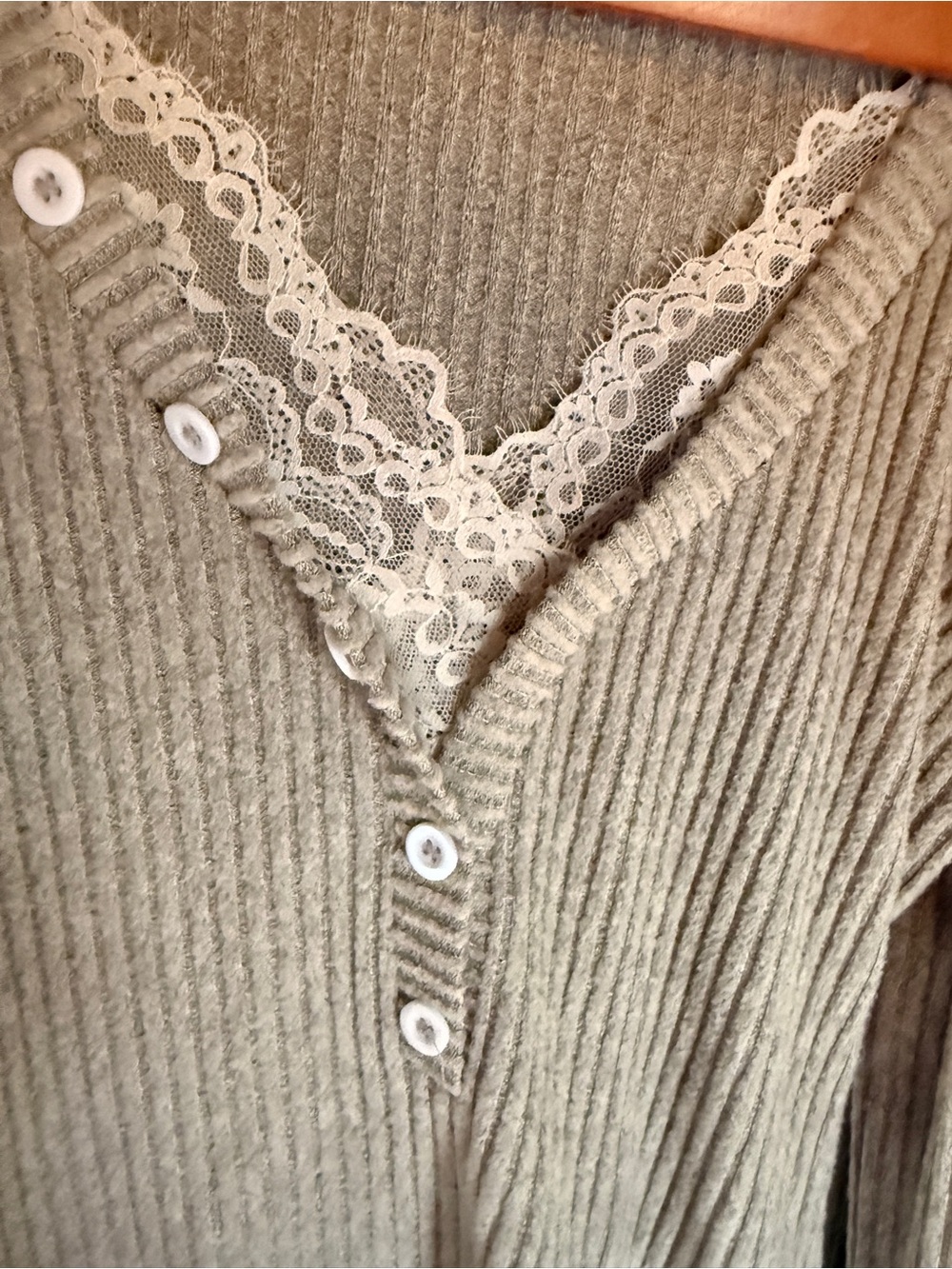 Extra Soft Henley With Lace Detail View 3